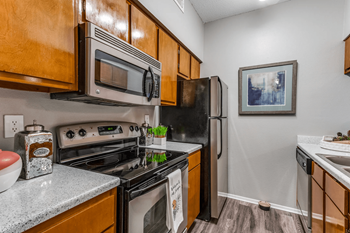 Stainless and black appliances